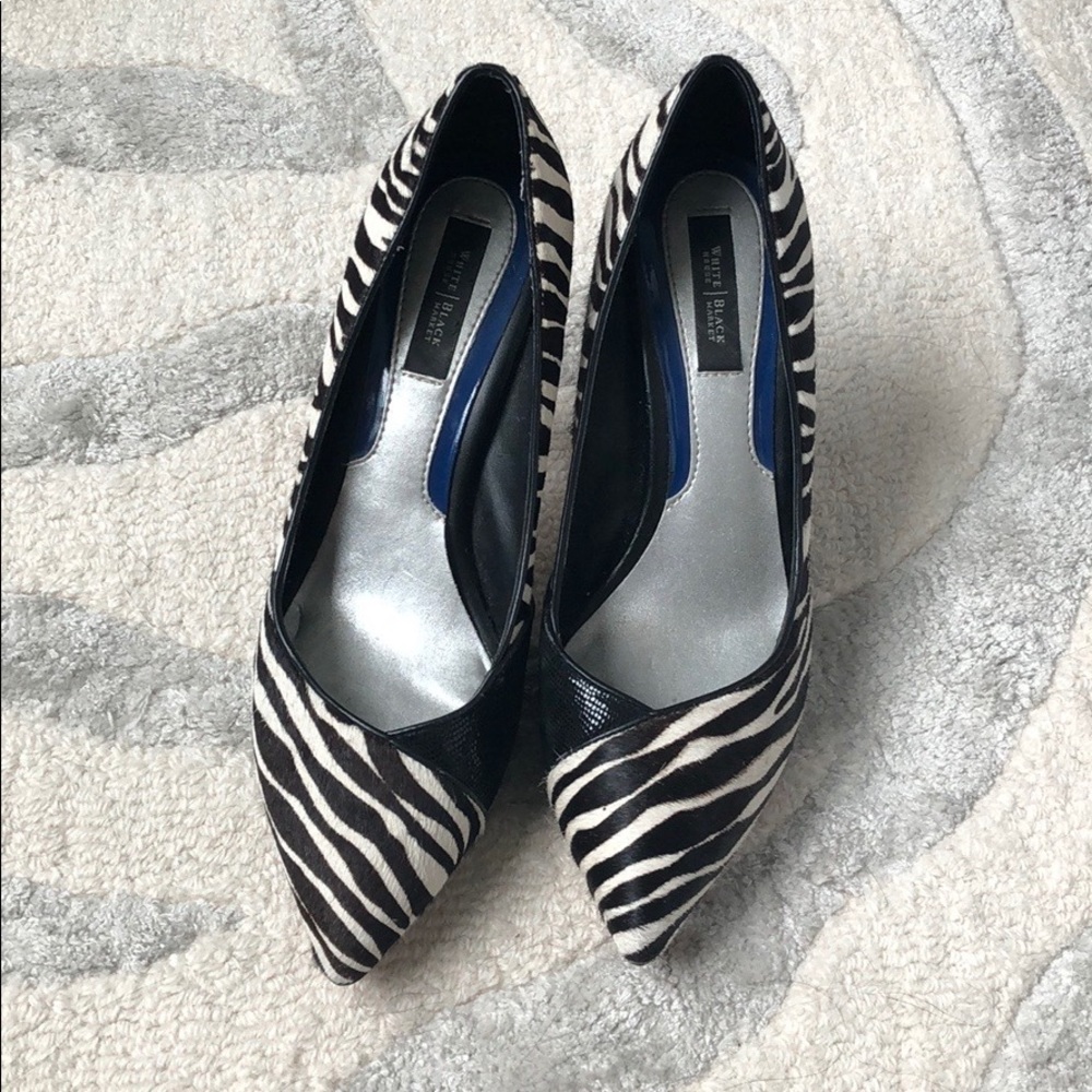White Black Market Zebra Pump Size 7.5 🦓